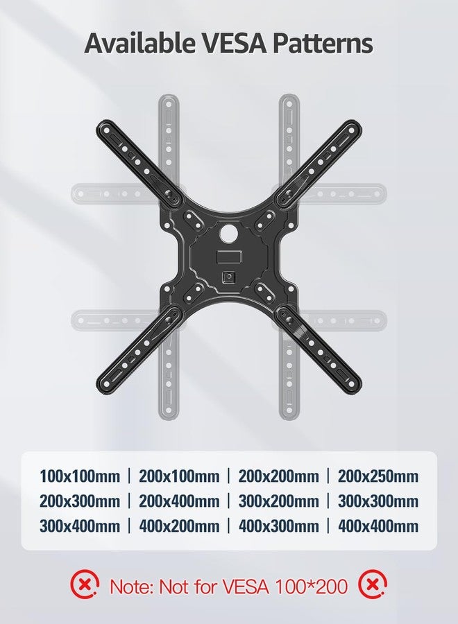 MOUNTUP Full Motion TV Wall Mount for Most 26-60 Inch TVs, Max VESA 400x400mm Wall Mount TV Bracket with Swivel Tilting Extension Level Adjustment for LED LCD Flat Curved TVs Up to 77 LBS, MU0018 - Image 5