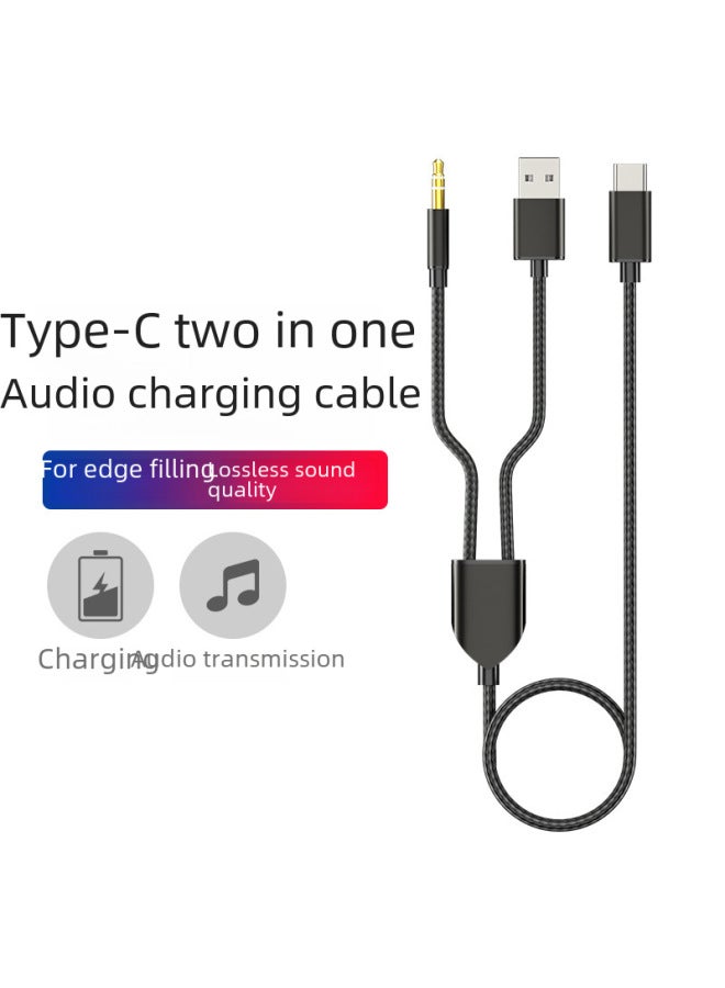 Neutral One-to-two Audio Charging Cable Type-c Car Usb 3.5mmaux Audio Charging Cable Two-in-one Cable - Image 5