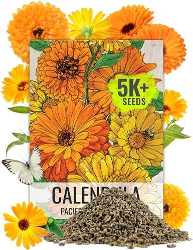 Seed Needs Calendula Seeds Pacific Beauty Mix | 5,000+ Seeds Calendula Officinalis Non-GMO Annual | Large Orange Yellow Blooms Garden Variety Favorite | Bulk Wildflower Seed - Image 1