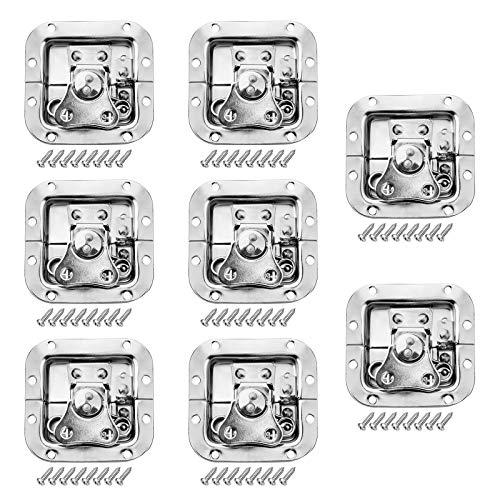 GBGS 8 Pack Recessed Road Case Latch,Spring Loaded Butterfly Twist Latch for Flight Case,PA DJ Rack Equipment,3-1/8"x 3" - Image 1