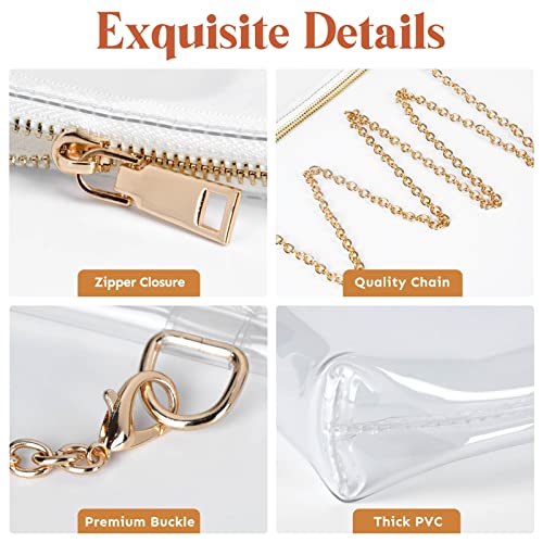 Lorbro Clear Purses for Women Stadium Approved, Clear Crossbody Shoulder Bag with Zipper Closure, Transparent Purse for Concerts, Sporting Event, Party, Festivals - Image 5