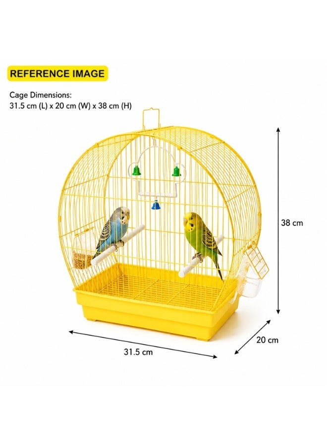 DAYANG MB2106 Yellow Bird Cage - Spacious Rounded Design for Budgies, Parakeets & Small Birds - Image 1