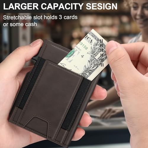 SEMORID Wallet for Men Wallet with Slim Pop Up Card Holder 9-13 Cards, Bifold Minimalist Smart Wallet RFID Blocking Credit Card Holder with ID Window & Stretchable Cash Slot Compact Metal Aluminum Card Case - Image 4