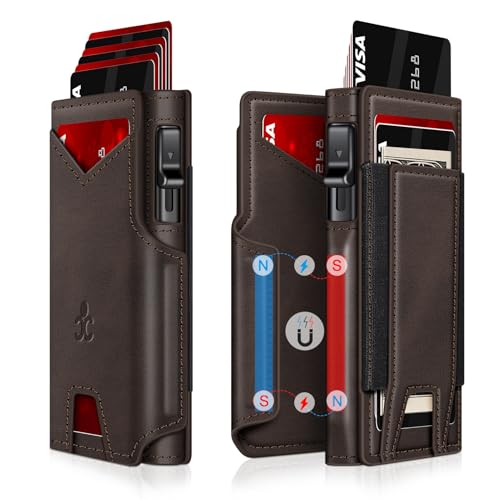 SEMORID Wallet for Men Wallet with Slim Pop Up Card Holder 9-13 Cards, Bifold Minimalist Smart Wallet RFID Blocking Credit Card Holder with ID Window & Stretchable Cash Slot Compact Metal Aluminum Card Case - Image 1