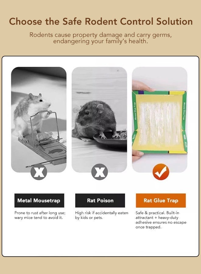 Extra Large Thick Mouse Glue Traps, Super Strong Sticky Rat Glue Boards, Foldable Multi Shape Rodent Catcher Boards, Mouse Trap for Home Kitchen Garage Warehouse Indoor Outdoor Rodent Control, Single Pack 21x16cm Heavy Duty Sticky Mouse Trap Sheet - Image 5