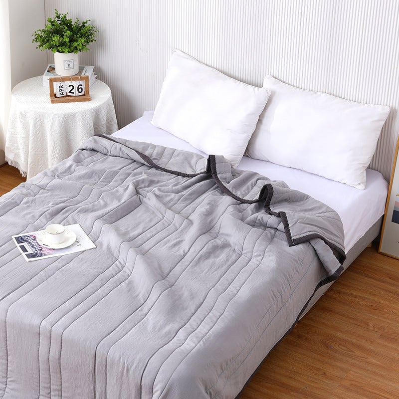 Washed Cotton Summer Cool Quilt Solid Color Air-Conditioning Quilt Washable Single Student Children Summer Activity Gifts Summer Quilt - Image 4