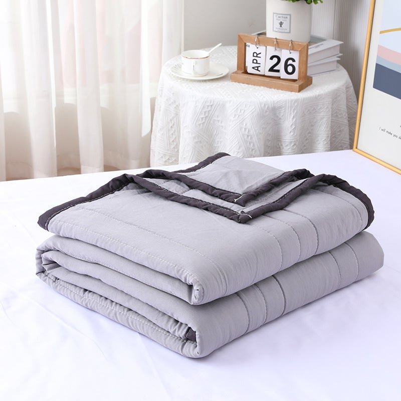Washed Cotton Summer Cool Quilt Solid Color Air-Conditioning Quilt Washable Single Student Children Summer Activity Gifts Summer Quilt - Image 2