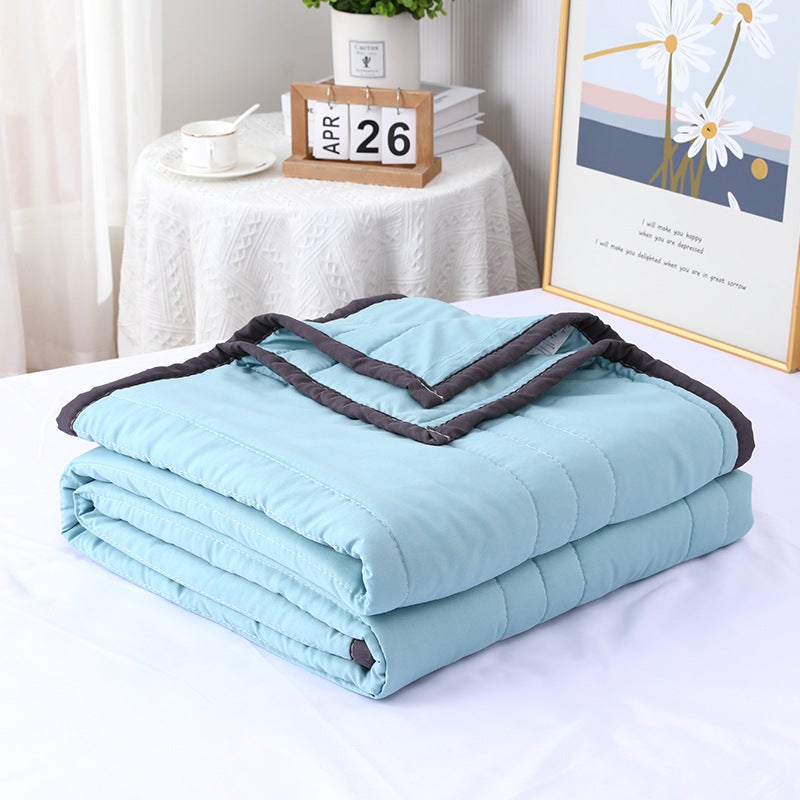 Washed Cotton Summer Cool Quilt Solid Color Air-Conditioning Quilt Washable Single Student Children Summer Activity Gifts Summer Quilt - Image 3
