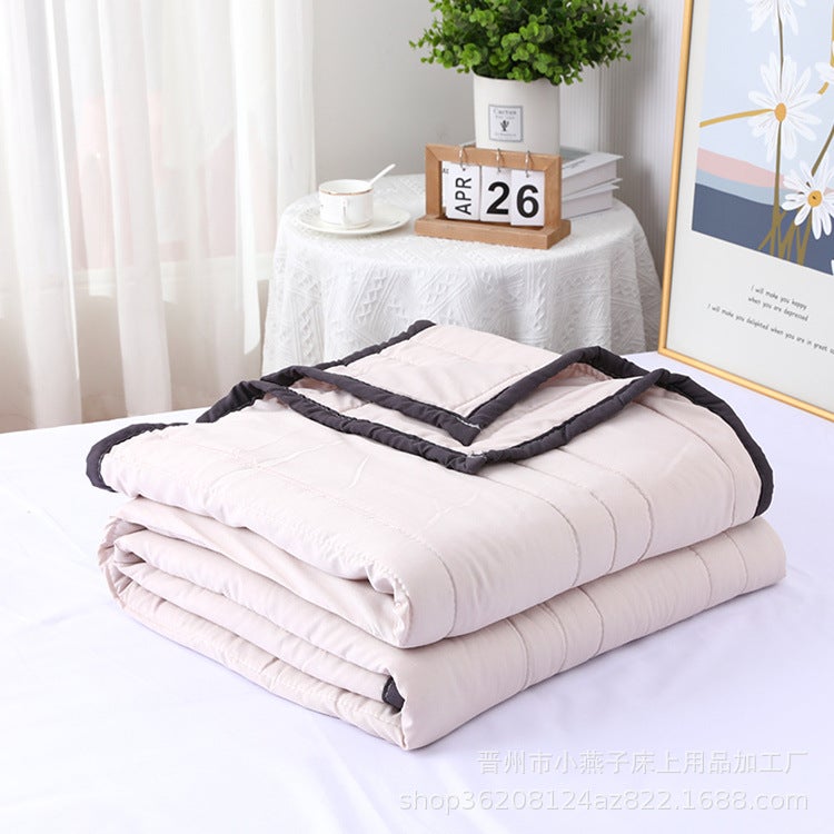 Washed Cotton Summer Cool Quilt Solid Color Air-Conditioning Quilt Washable Single Student Children Summer Activity Gifts Summer Quilt - Image 1