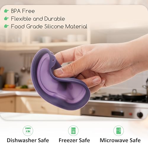 Kiicii 1 Cup Round Silicone Storage Cover Lids Replacement for Anchor Hocking and Pyrex 7202-PC Glass Bowls (Container not Included) (Mix) 4 Pack - Image 4