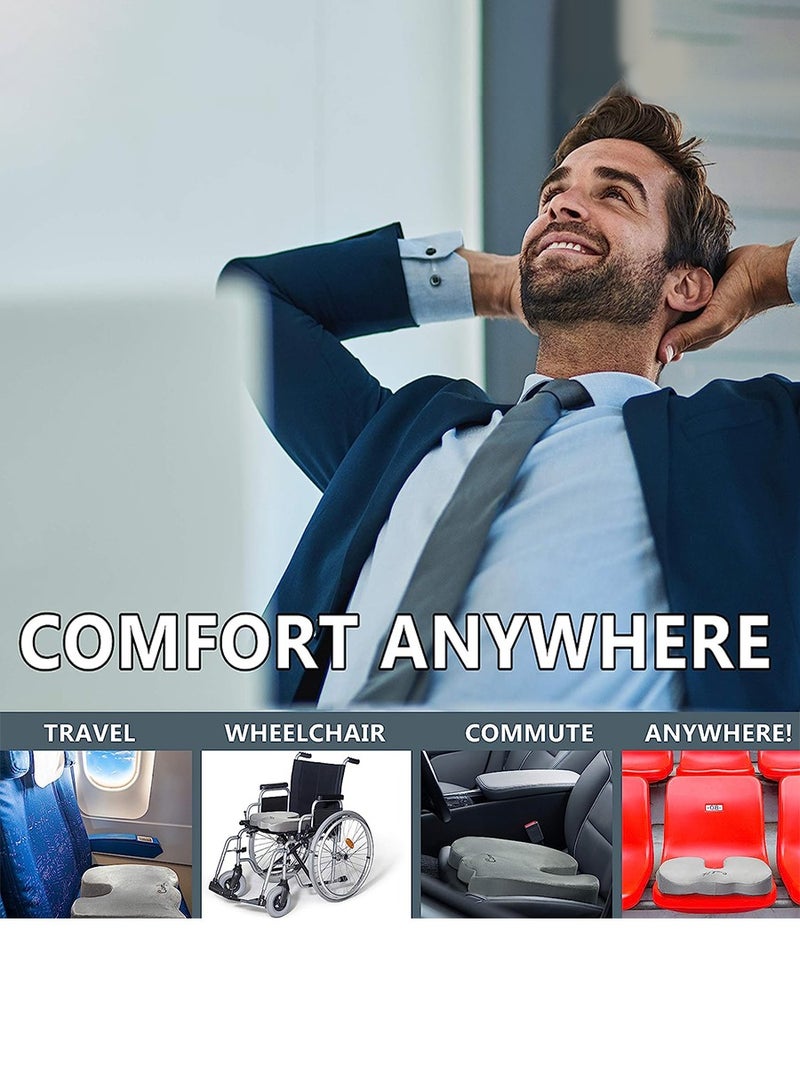 BEIRUI Premium Comfort Seat Cushion Non-Slip Orthopedic 100% Memory Foam Coccyx Cushion for Tailbone Pain Cushion for Office Chair Car Seat Back Pain & Sciatica Relief - Image 5