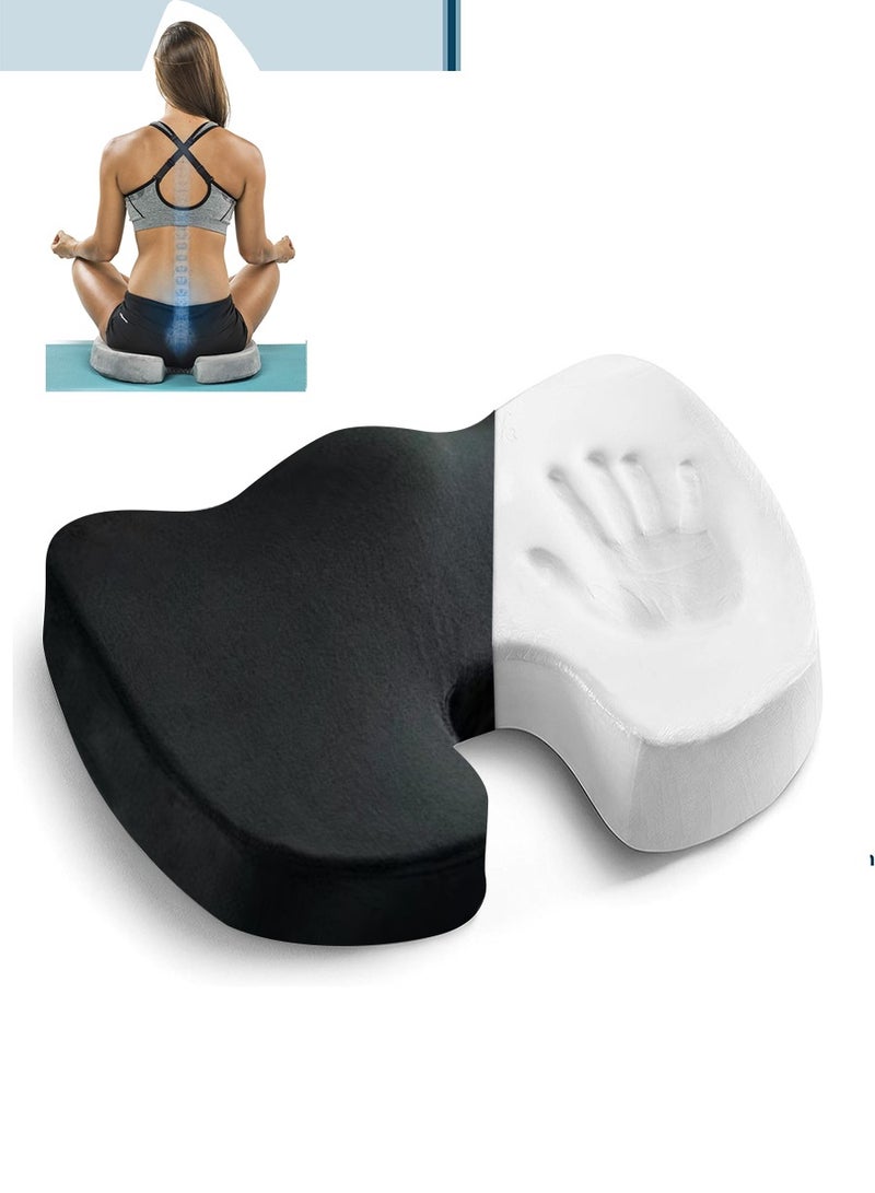 BEIRUI Premium Comfort Seat Cushion Non-Slip Orthopedic 100% Memory Foam Coccyx Cushion for Tailbone Pain Cushion for Office Chair Car Seat Back Pain & Sciatica Relief - Image 1