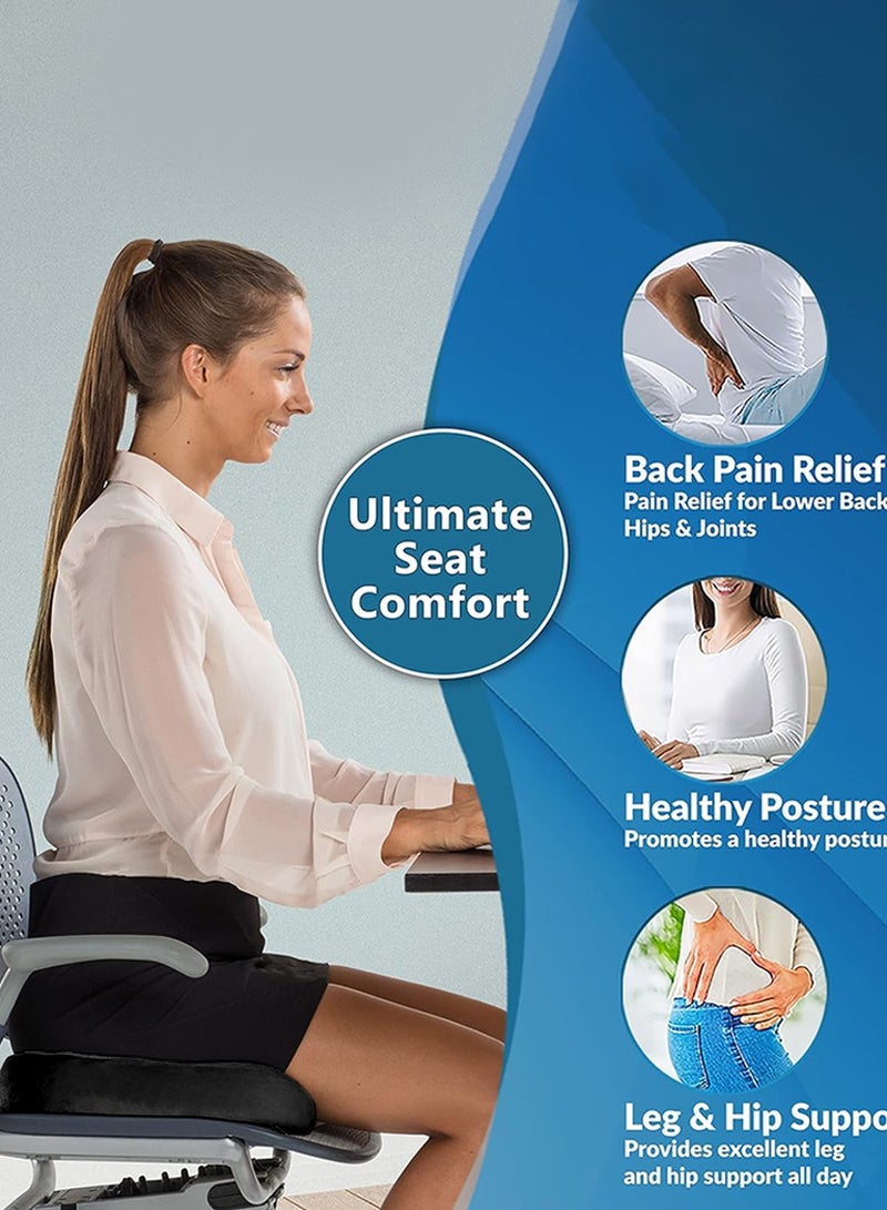 BEIRUI Premium Comfort Seat Cushion Non-Slip Orthopedic 100% Memory Foam Coccyx Cushion for Tailbone Pain Cushion for Office Chair Car Seat Back Pain & Sciatica Relief - Image 4