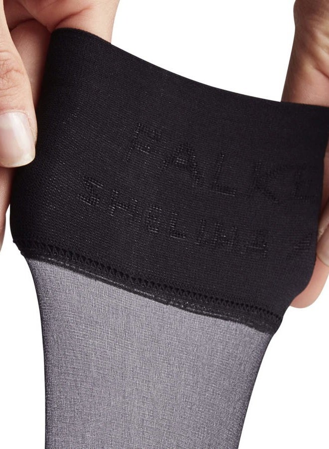 FALKE Women's Shelina 12 DEN Knee-High Pop Socks Long Ultra-Sheer With Light Shimmer And Soft Tops For A Gentle Grip On The Calf Fine Soft Yarn 1 Pair, Black 3009, 35.5-38 EU - Image 5