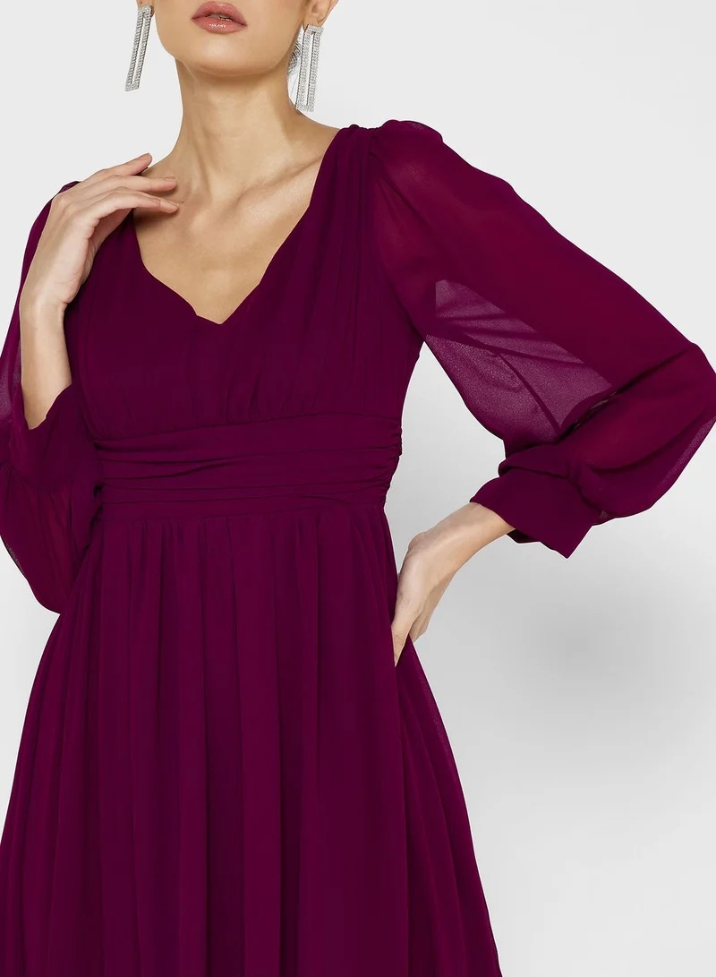 Khizana Puff Sleeve A-Line Dress