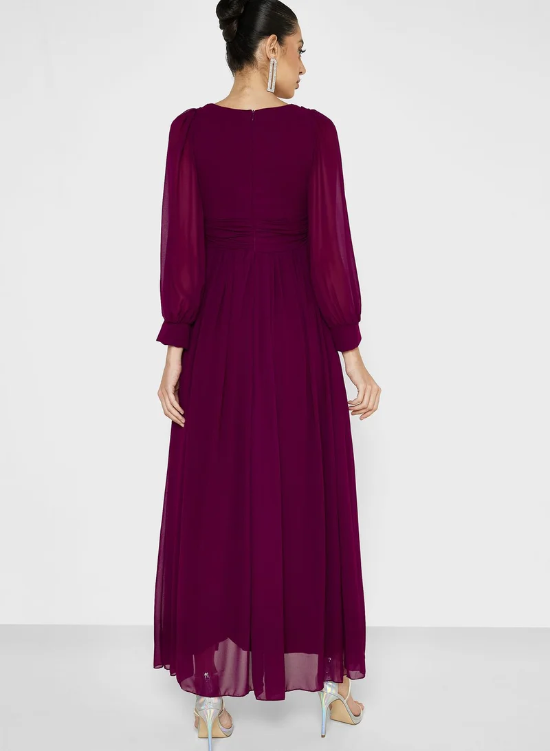 Khizana Puff Sleeve A-Line Dress