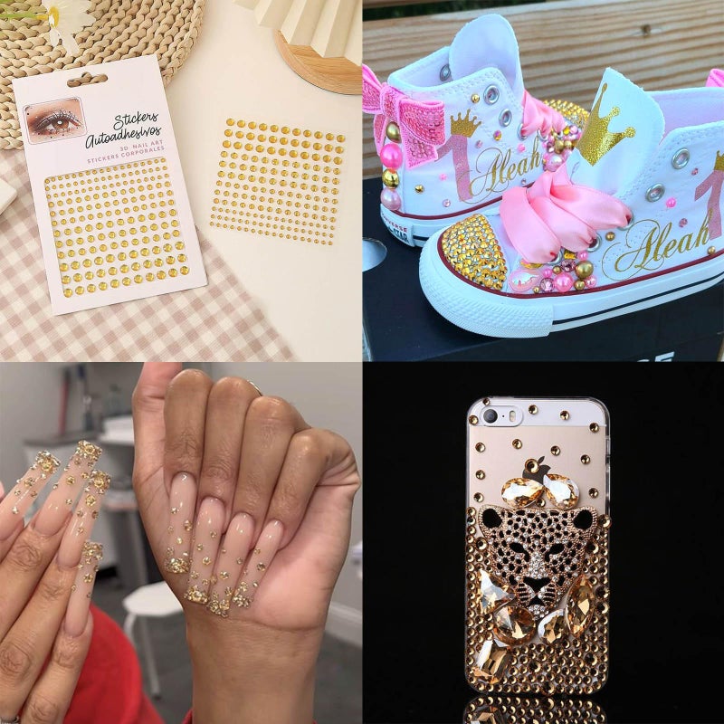 YOSOMK Gold Body Glitter Gel & 2 Sheets Face Gems Rhinestones Set, Face Glitter Makeup & Hair Jewels Stick on, Holographic Hair Glitter Eye Gems,Chunky Glitter Face Jewels for Makeup Festival - Image 5