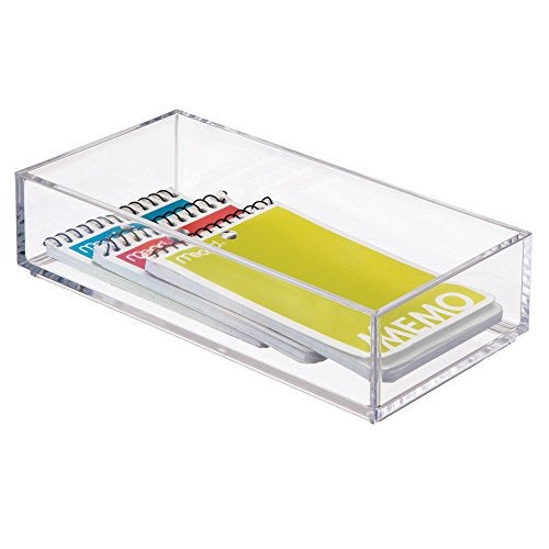 InterDesign منظم الأدراج البلاستيكي iDesign Clarity لحمامك، سطح العمل، المطبخ والتخزين في الخزائن، 8" x 4" x 2"، شفاف - Image 4