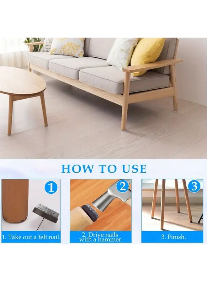 18 Pcs Heavy Duty Felt Pads for Furniture Legs Non Slip Floor Protectors Black - Image 4