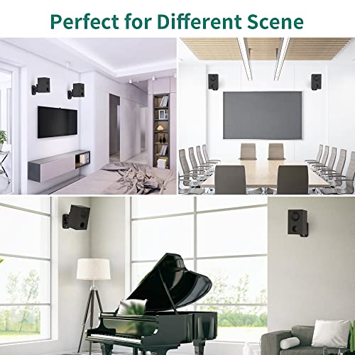 HomeMount Speaker Wall Mount Brackets - Surround & Bookshelf Speaker Wall Mounts Kit, Holds up to 8 lbs, 2 Pack, Black - Image 5