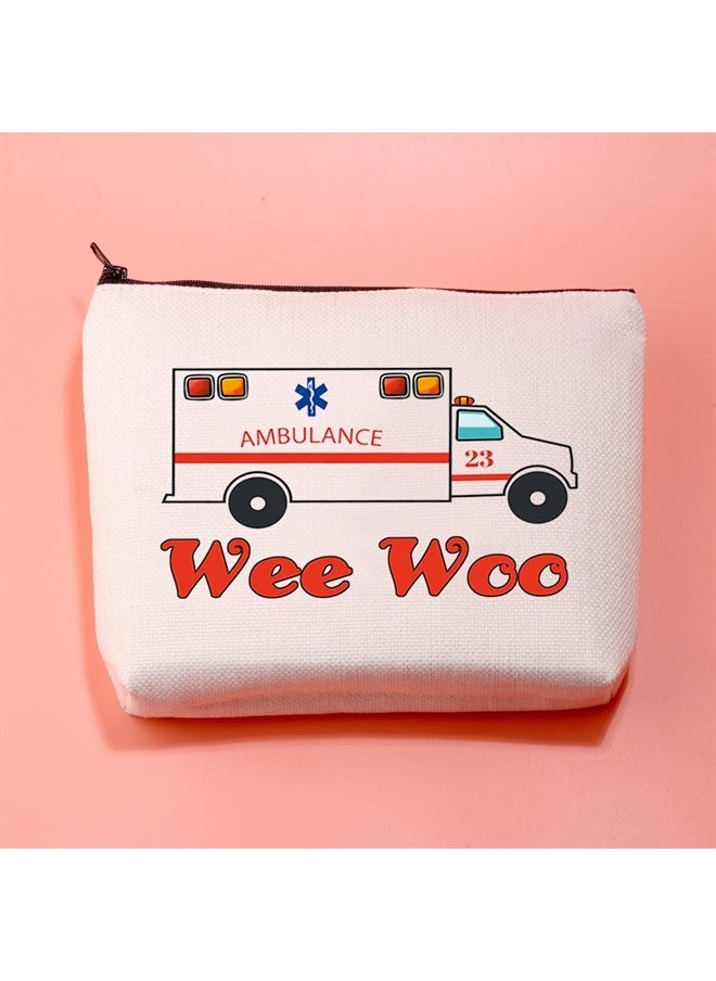 Funny EMT Paramedic Gift Wee Woo Makeup Travel Bag First Responders Gifts Ambulance Pouch Bag Gift for Nurse Doctor