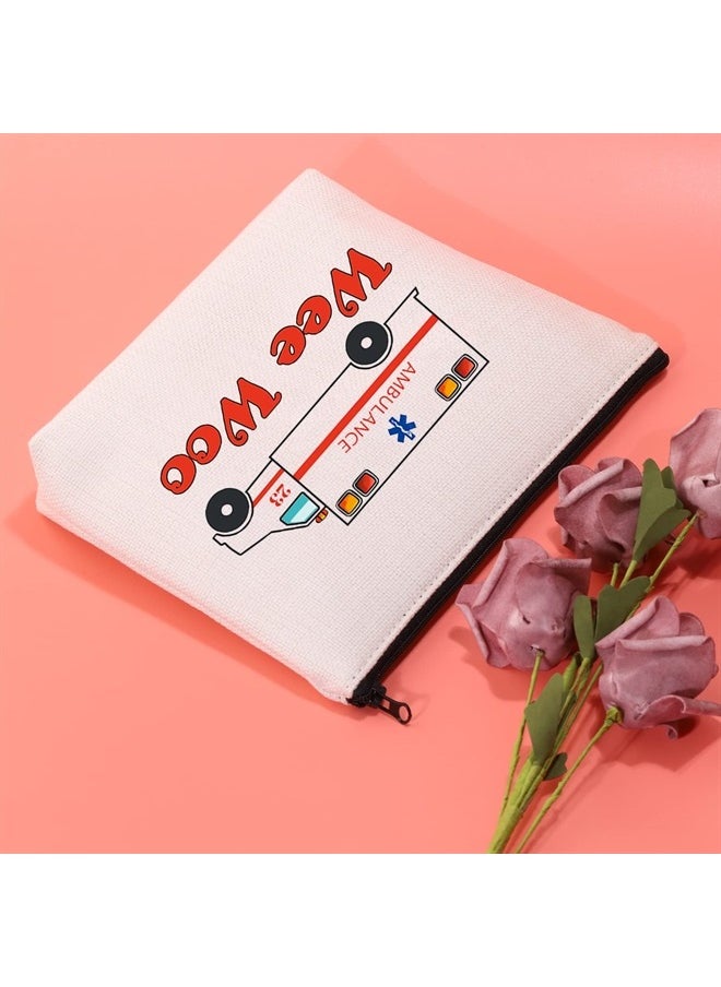 Funny EMT Paramedic Gift Wee Woo Makeup Travel Bag First Responders Gifts Ambulance Pouch Bag Gift for Nurse Doctor
