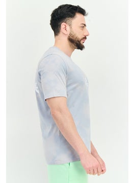 Adidas Men Sportswear Fit Short Sleeves Outdoor T-Shirt, Blue  - Image 2
