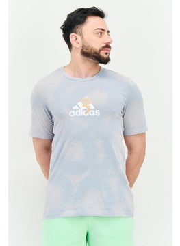 Adidas Men Sportswear Fit Short Sleeves Outdoor T-Shirt, Blue  - Image 1