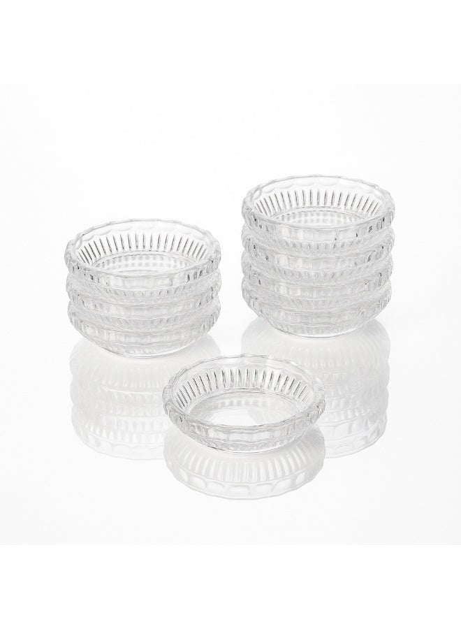 Veraaa Clear Glass Bowls Set of 10 9cm Serving Bowls Durable Transparent Bowls for Everyday Use Dining Kitchen Home Use - Image 2