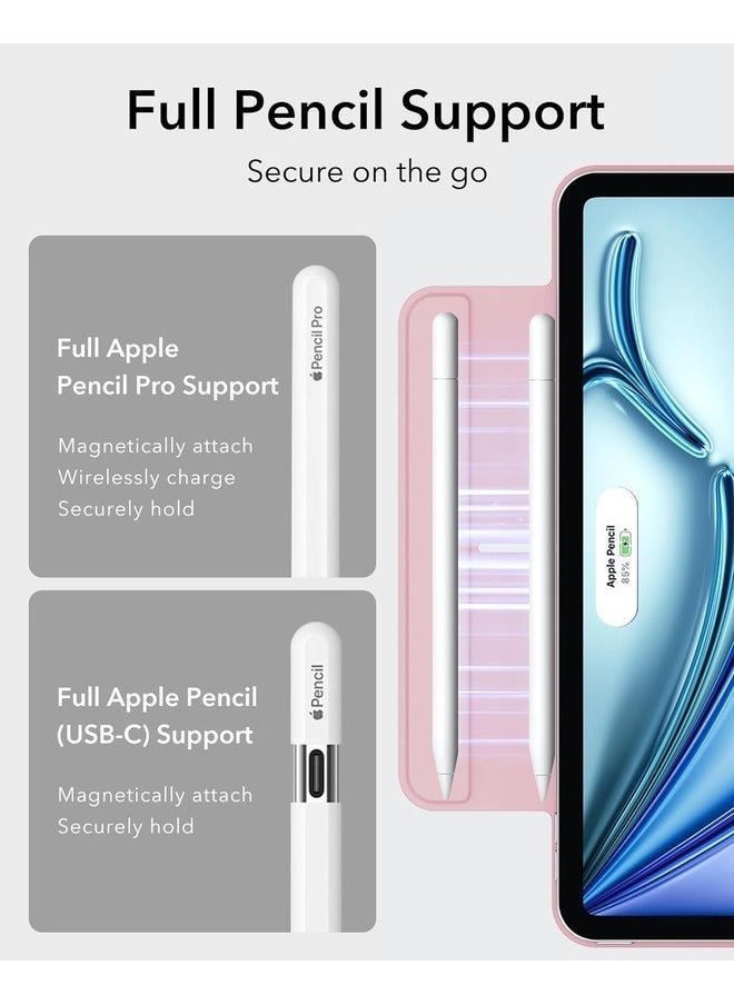 ELTRAZONE Pink Magnetic Trifold Case for iPad Air 11-Inch M2 (2024) & iPad Air 6th/5th/4th Gen (2024/2022/2020) - Slim, Durable Protection with Pencil Support - Image 4