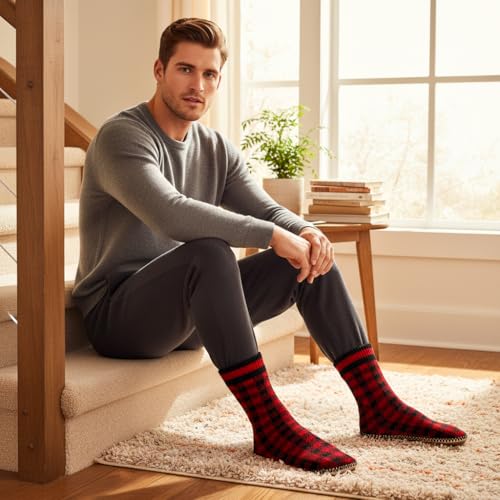 Cozylook Mens Slippers Indoor Soft Sole Warm Fleece Lined Slipper Socks for Men Size 10-11 - Image 3