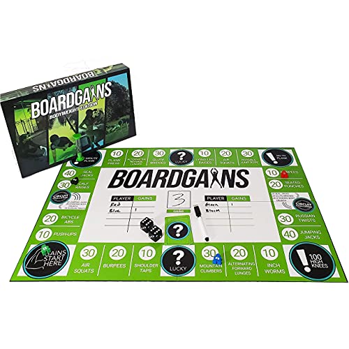 BoardGains Pro Fitness Board Game PE Teachers Trainers Parents Use for Group Workouts Home Exercise Physical Education Bodyweight Cardio No Equipment Needed - Image 1