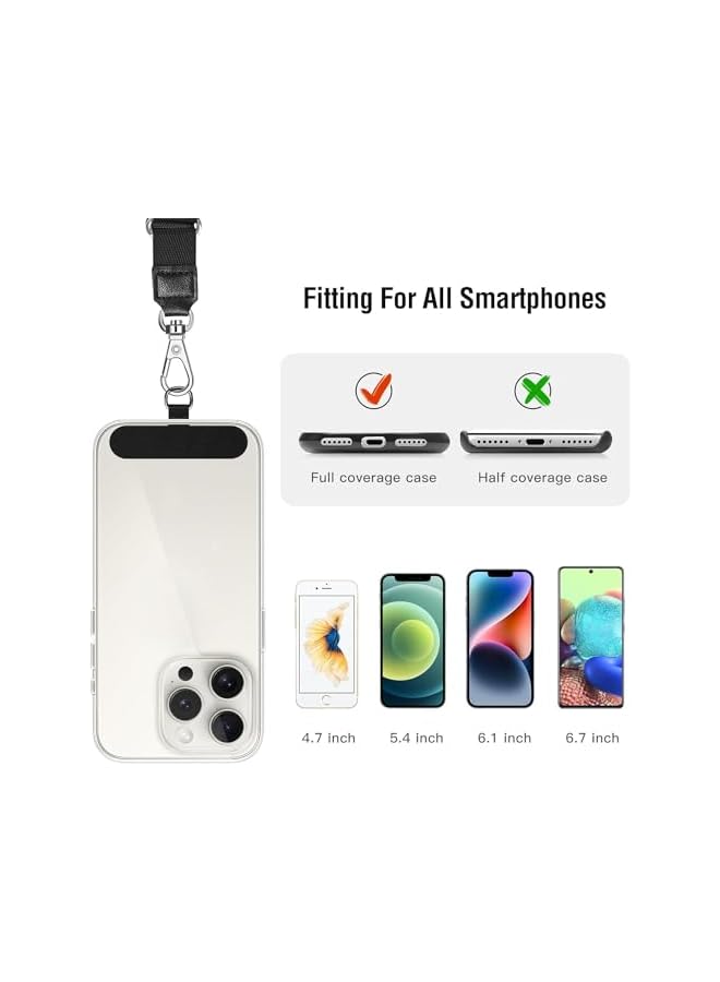 Green Tiger 4 Pack Phone Tether Pad Portable Phone Lanyard Tether Tab for Phone Lanyard Compatible with iPhone & All Smartphones Black, One Size - Image 3