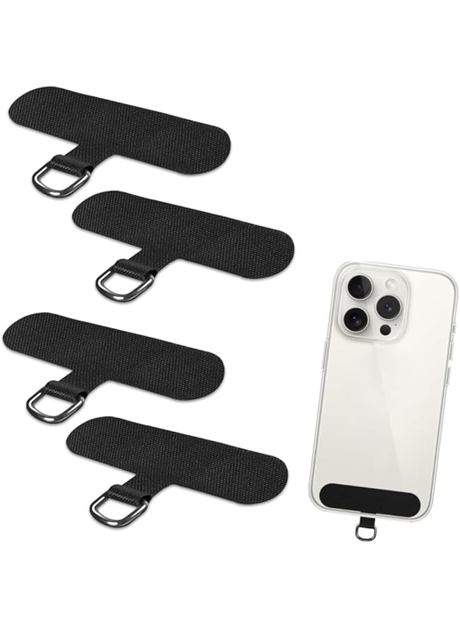 Green Tiger 4 Pack Phone Tether Pad Portable Phone Lanyard Tether Tab for Phone Lanyard Compatible with iPhone & All Smartphones Black, One Size - Image 1