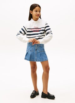 TOMMY HILFIGER Kids Denim Pleated Skirt  - Image 4