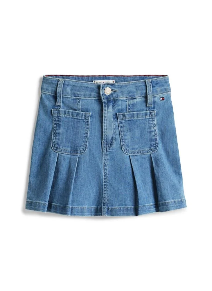 TOMMY HILFIGER Kids Denim Pleated Skirt