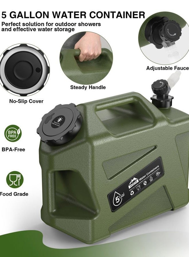 Widitn Portable Camping Shower With Water Jug, Electric Rechargeable Shower, 5-Gallon Food Grade Containers, Outdoor Camp Pump Storage Kit For Hiking Beach, Travel, Pet Bath - Image 4