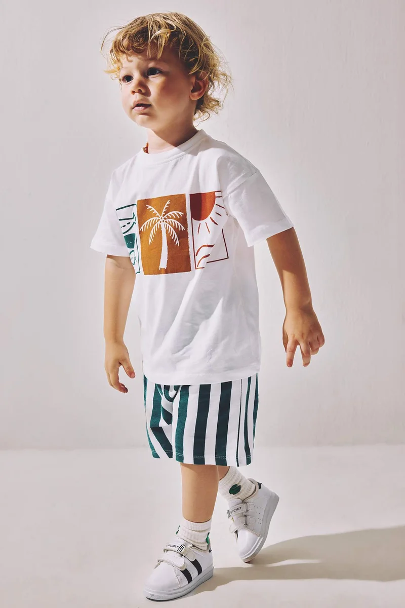 ديفاكتو Baby Boy Tropical Patterned 2 Piece Set