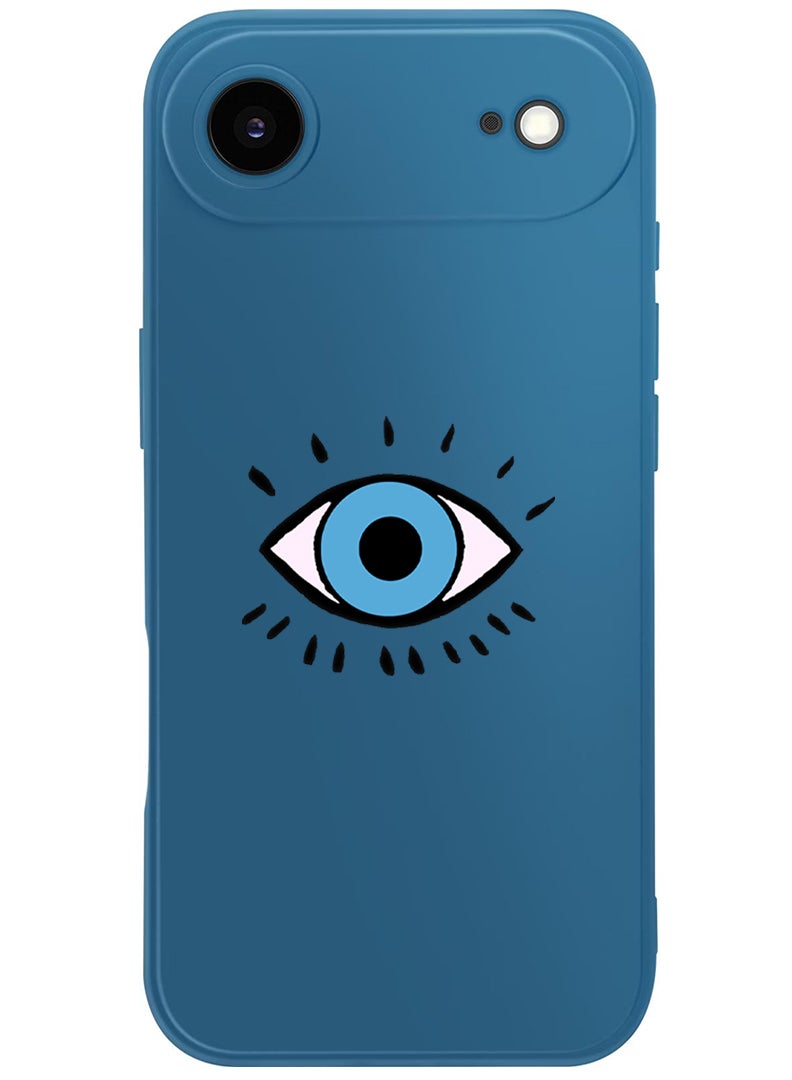 Theodor Protective Slim Fit Case Liquid Silicone Cover with Full Body Protection Anti-Scratch Shockproof Case For Apple iPhone 17 Air (Blue) Eye - Image 1