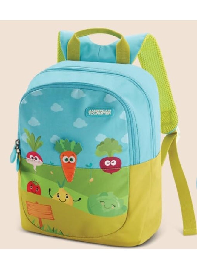 American Tourister 10.5 Litres Yoodle 2.O Vegetable Green 2 Compartment Backpack For 4 To 6 Year Kids (Medium Size) - Image 1