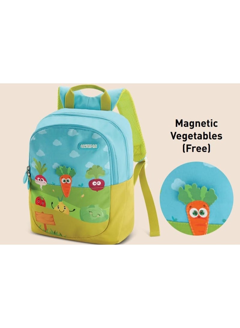 American Tourister 10.5 Litres Yoodle 2.O Vegetable Green 2 Compartment Backpack For 4 To 6 Year Kids (Medium Size) - Image 3