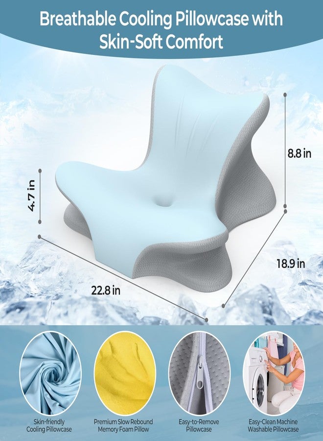 Tujami Cervical Neck Pillow for Pain Relief, Ergonomic Reading Pillow for Bed, Orthopedic Wedge Pillow Back Support Pillow, Contour Memory Foam Pillows for Sleeping, Couch Floor Use Lying, Leaning Reading - Image 5