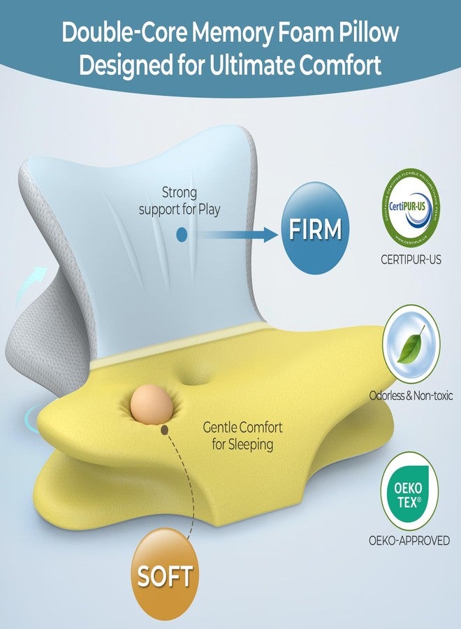 Tujami Cervical Neck Pillow for Pain Relief, Ergonomic Reading Pillow for Bed, Orthopedic Wedge Pillow Back Support Pillow, Contour Memory Foam Pillows for Sleeping, Couch Floor Use Lying, Leaning Reading - Image 3