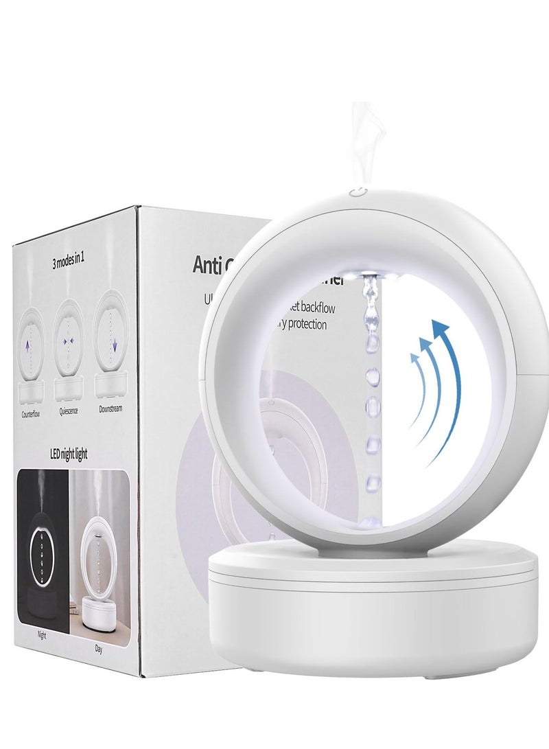 SYOSI Rain Drop Humidifier Rain Cloud Humidifier Water Drip Cool Mist Air Humidifier Humidifiers for bedroom for Plants Baby Nursery Large Room Office 680ml Anti Gravity Water Drop Diffuser Quiet White - Image 1