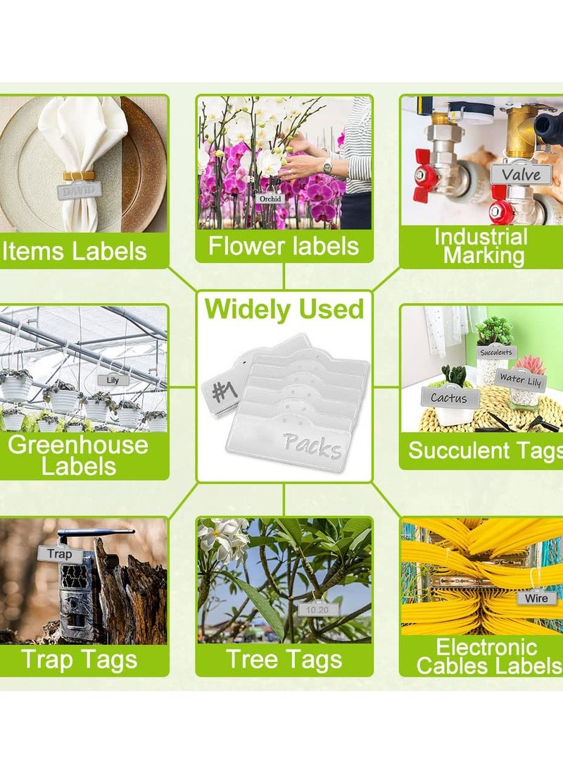 SYOSI بطاقات زراعة معدنية، علامات زراعة من الألمنيوم، بطاقات زراعة معدنية للحدائق الخارجية مقاومة للماء، علامات الأشجار (3-1/2"، 50 بطاقة و 100 سلك) بطاقات زراعة معدنية، علامات زراعة من الألمنيوم، علامات الأشجار - Image 5