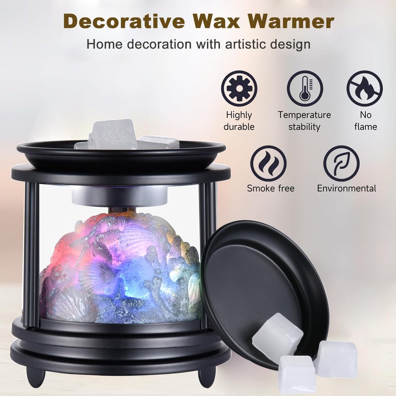 Dicimi Electric Wax Warmer Melter, 4-in-1 Multifunctional Decorative Wax Melter for Scented Wax Cubes/Essential Oils/Wax Cups, Colorful Coral Design Candle Warmer, for Home & Office Decor - Image 3