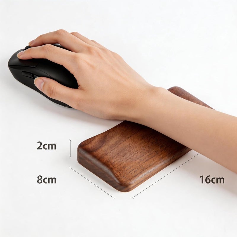 Faluber Mouse Wrist Rest Wooden Palm Rest Wrist Rest Wrist Rest Gift Present Anti-Fatigue Solid Wood Natural Wood Mouse Rest Pacifier Non-Slip Ergonomic - Image 2