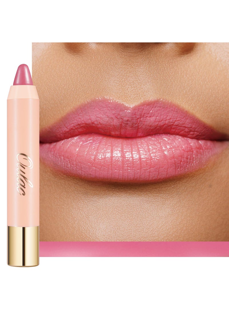 Oulac Oulac Light Pink Lipstick - Moisturizing Lipstick Tinted Lip Balm for Dry Lips, Hydrating Lip Crayon & Blush - Lip Colour and Cheeks Makeup | 2.48g, Rose Tea (06) 