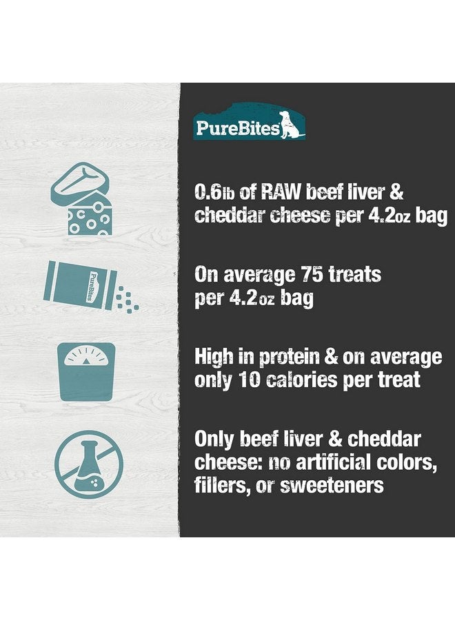 بيور بيتيس مكافآت الكلاب المجففة بالتجميد من PureBites بنكهة كبد البقر والجبن، 4.2 أونصة - عبوة من 3 قطع - Image 4