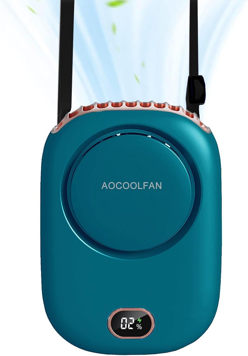 AOCOOLFAN Portable Neck Fan, Handheld Mini Fan Small Personal Fan, Hand Held Fan USB Rechargeable Eyelash Fan for Kids Girls Boys Woman Man Home Outdoor Travel (Blue) - Image 1